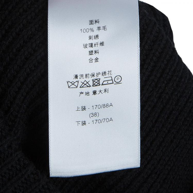 Pre Owned Dior Black Embellished Sweater M