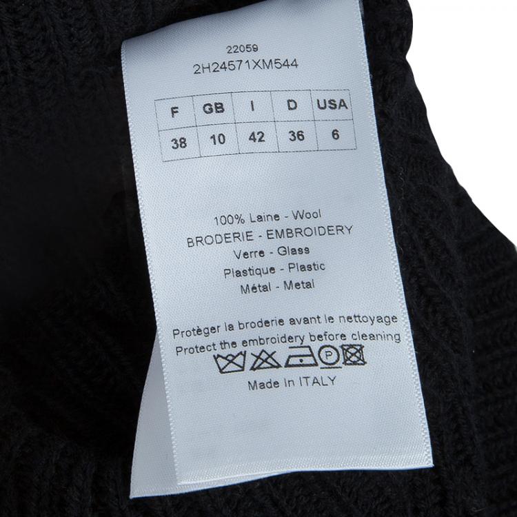 Pre Owned Dior Black Embellished Sweater M
