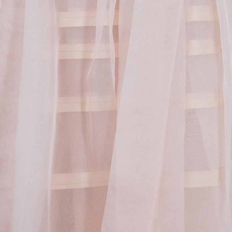 Pre Owned Dior Beige Layered Horizontal Pintuck Detail Silk Skirt M