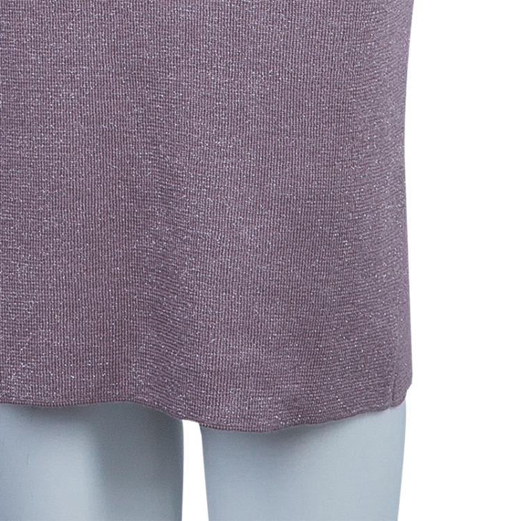 Pre Owned Dior Mauve Knit Bodycon Long Sleeve Maxi Dress S