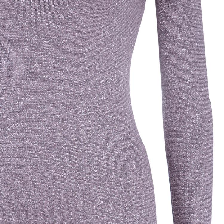 Pre Owned Dior Mauve Knit Bodycon Long Sleeve Maxi Dress S