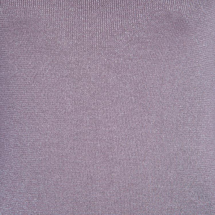 Pre Owned Dior Mauve Knit Bodycon Long Sleeve Maxi Dress S
