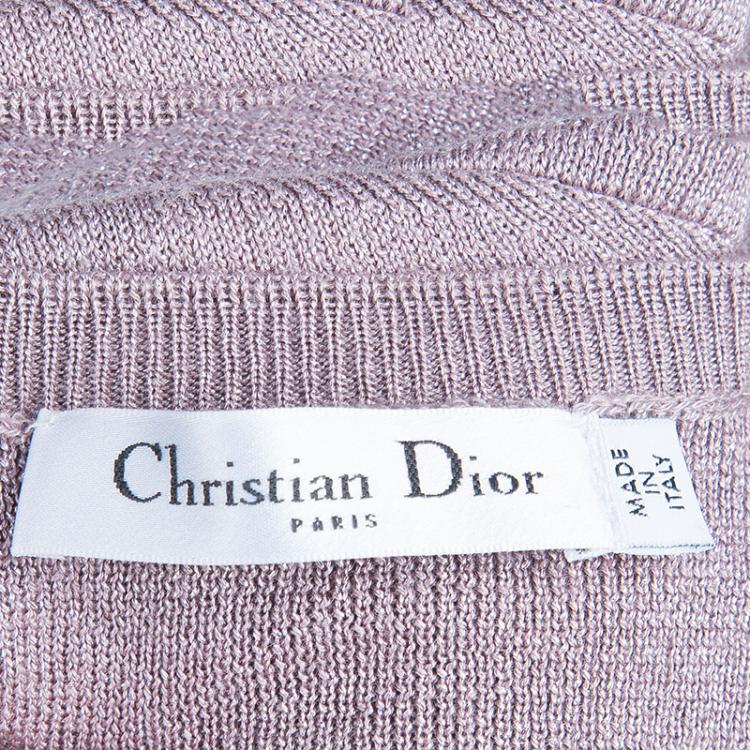 Pre Owned Dior Mauve Knit Bodycon Long Sleeve Maxi Dress S