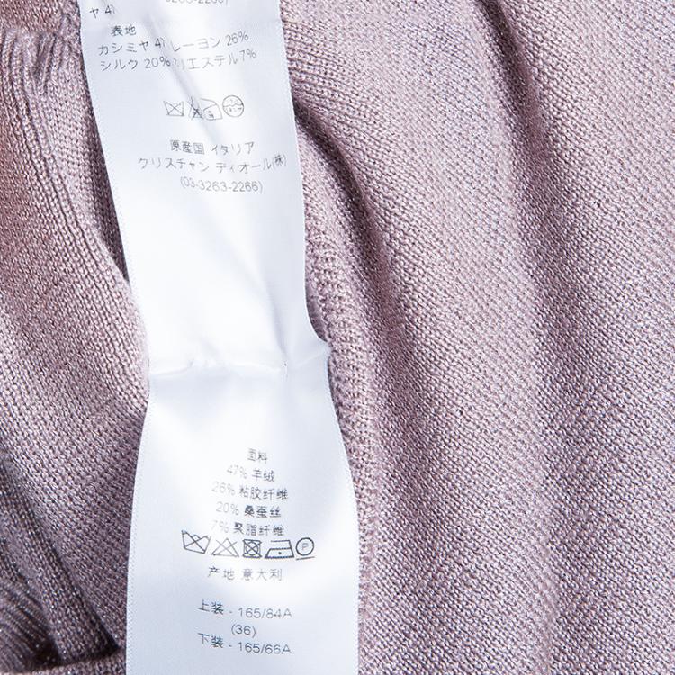 Pre Owned Dior Mauve Knit Bodycon Long Sleeve Maxi Dress S