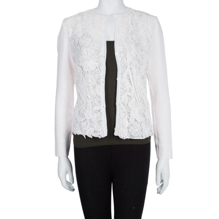 Pre Owned Dior Blush Pink Lace Overlay Cardigan S