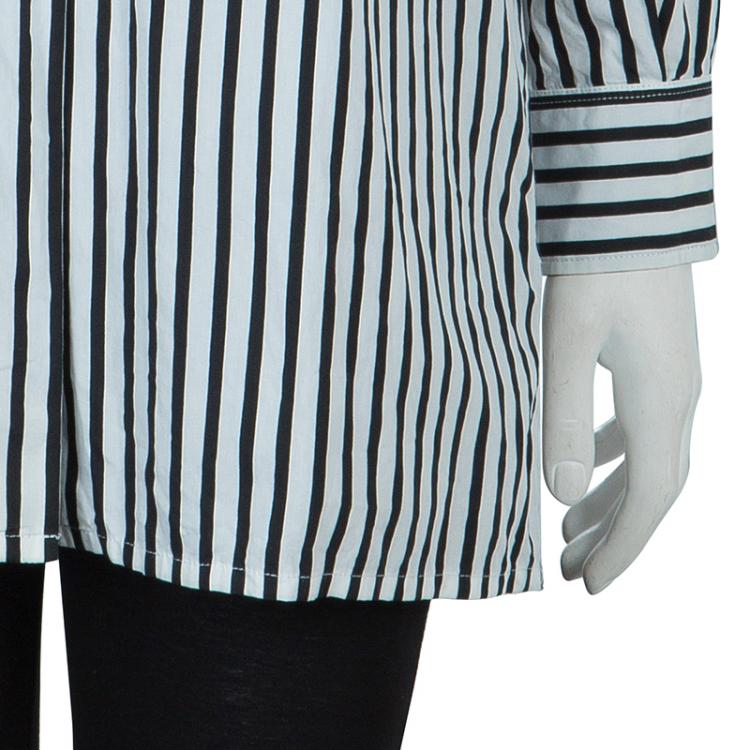 Pre Owned Dior Monochrome Multi-Direction Striped Long Sleeve Shirt L