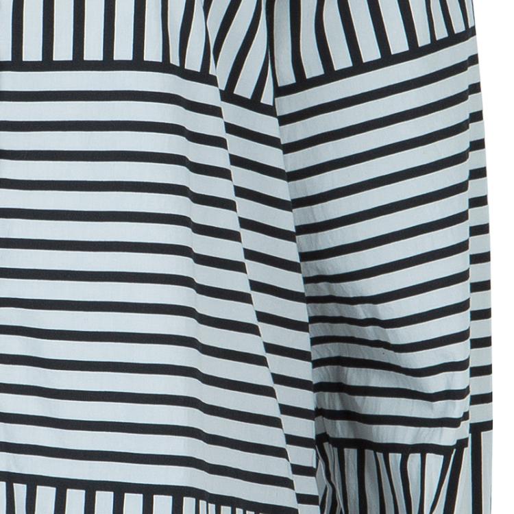 Pre Owned Dior Monochrome Multi-Direction Striped Long Sleeve Shirt L