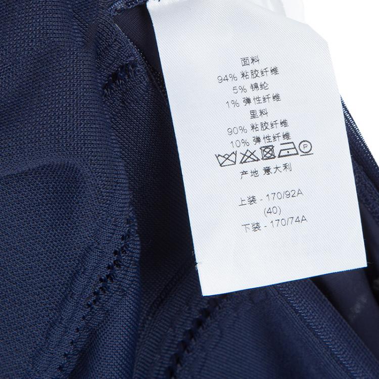 مملوكة مسبقًا Dior Navy Blue Cut Out Detail Short Sleeve Lined Dress M