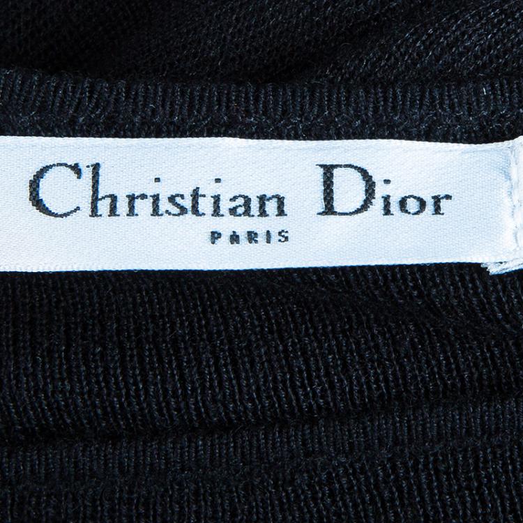 Pre Owned Dior Black Knit Peplum Top M