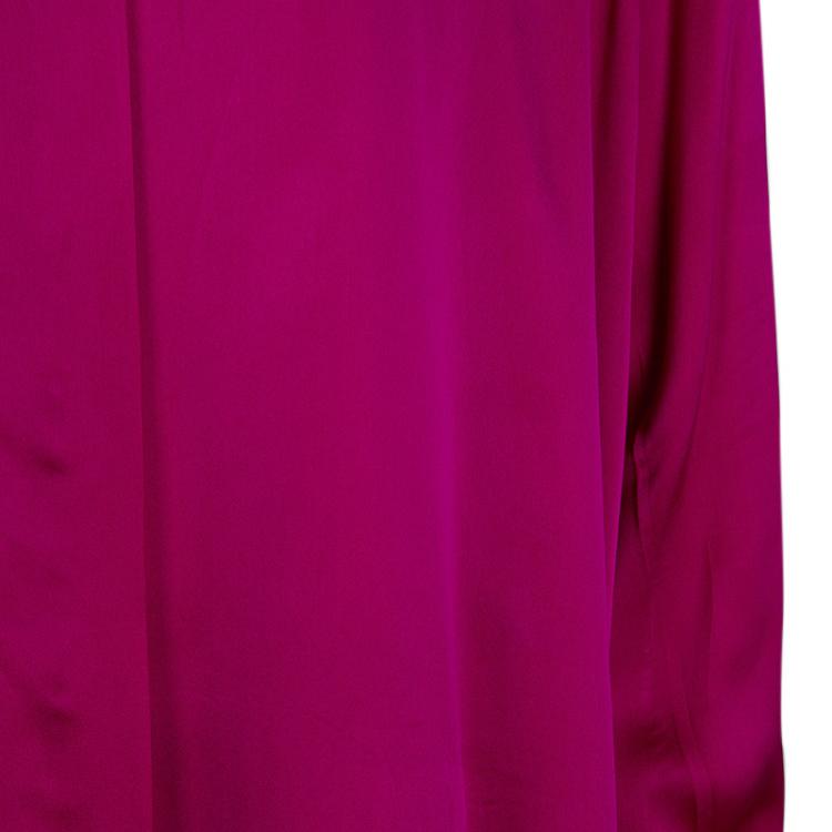 مملوكة مسبقًا Dior Boutique Pink Silk Long Sleeve Oversized Blouse XL