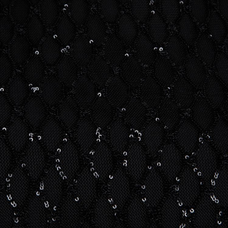 Pre Owned Christian Dior Black Sequins Sleeveless Top L 