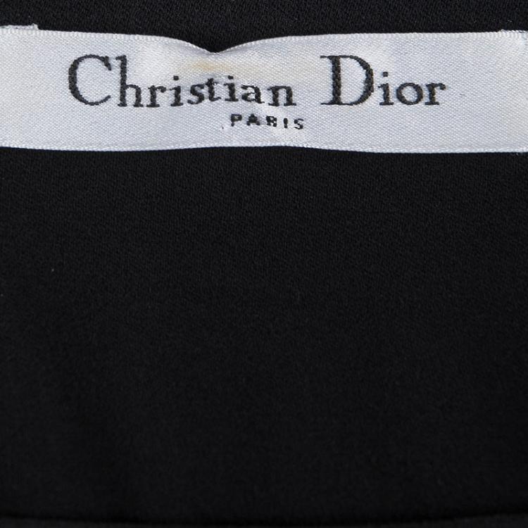 Pre Owned Dior Black Sequinned Border Detail Kaftan S
