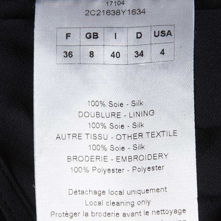 Pre Owned Dior Black Sequinned Border Detail Kaftan S