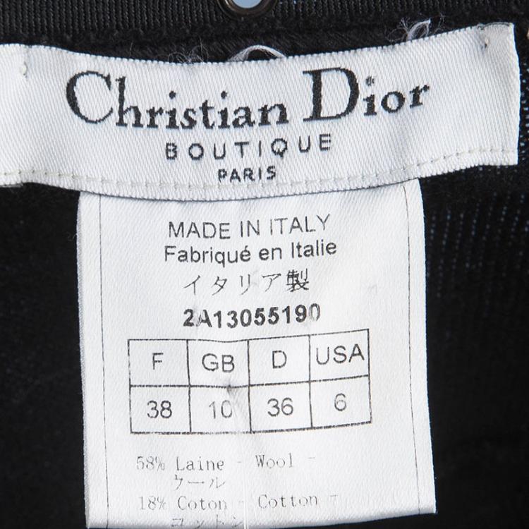 Pre Owned Dior Boutique Embroidered Knit Belt Detail Strapless Top M