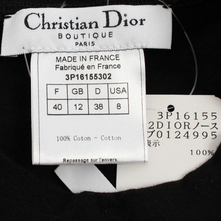 Pre Owned Dior Black Denim Logo Sleeveless Knit Top M