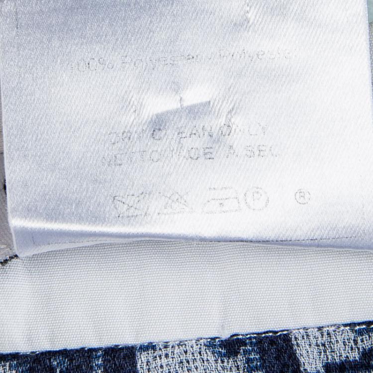 Pre Owned Dior Boutique Blue Logo Printed Contrast Trim Button Front Shirt L