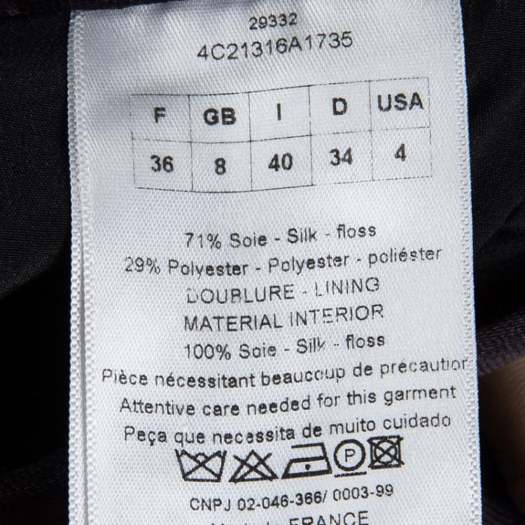 Pre Owned Dior Black Silk Zip Detail Pleated Maxi Skirt S