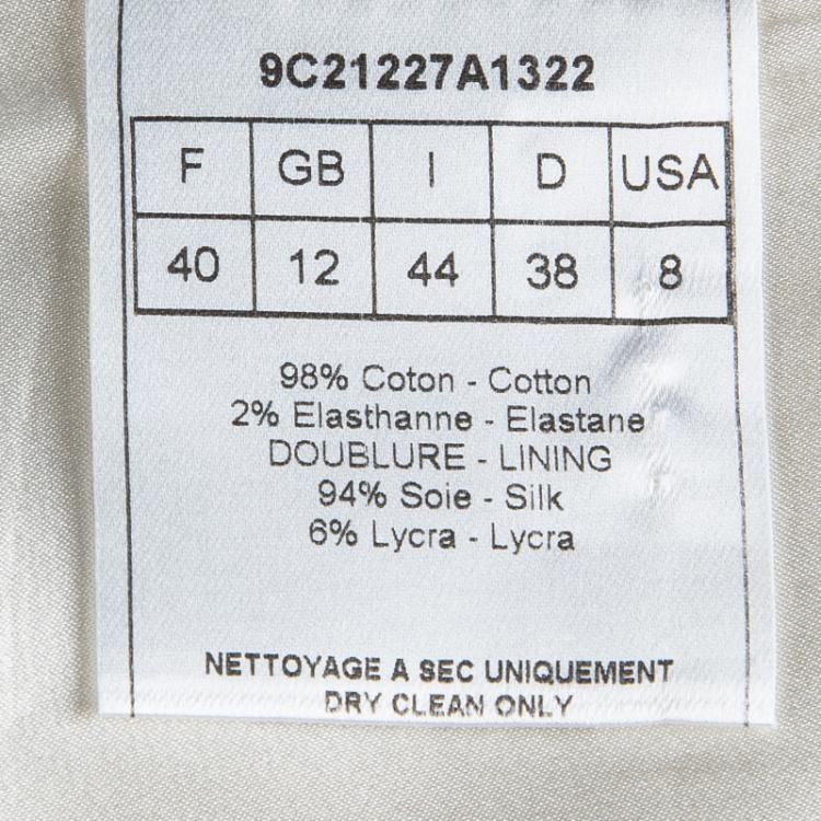 Pre Owned Dior Cream Cotton Bow Detail Button Front Blouse M