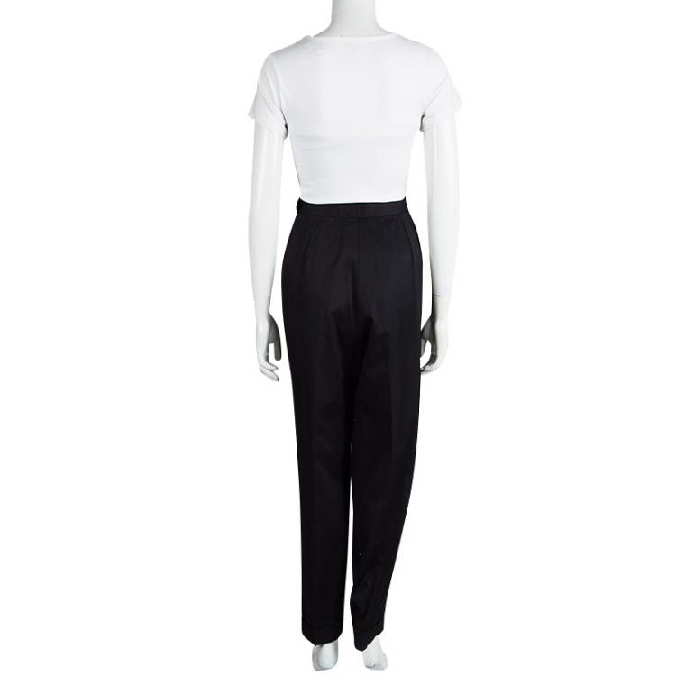 Pre Owned Dior Vintage Black High Waist Trousers L