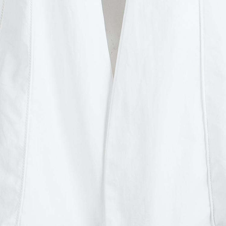 Pre Owned Dior White Cotton Pintuck Detail Open Front Shirt M