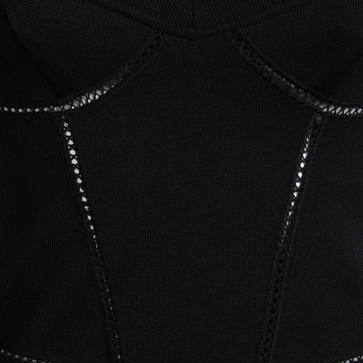 Pre Owned Dior Black Knit Cut Out Detail Sleeveless Top S