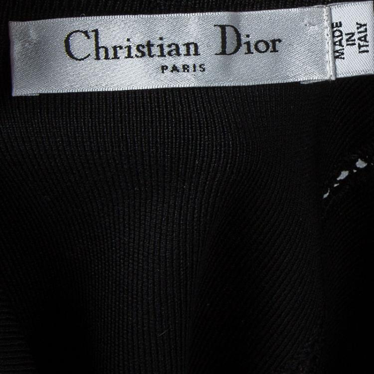 Pre Owned Dior Black Knit Cut Out Detail Sleeveless Top S