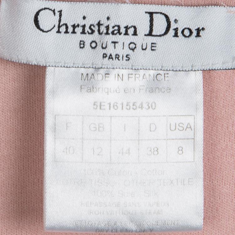 Pre Owned Dior Boutique Pink Ruffle Trim Racer Back Sleeveless Top M