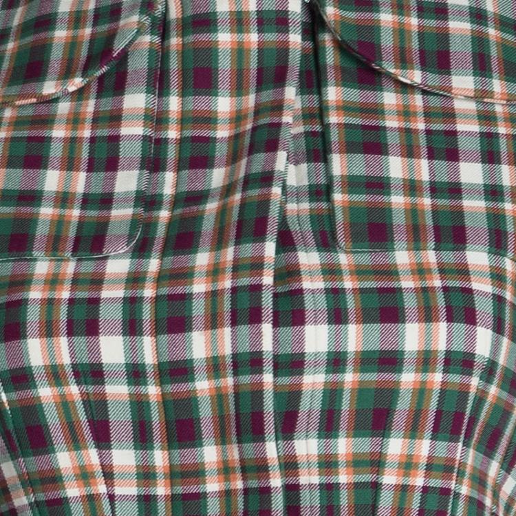 Pre Owned Dior Multicolor Cotton Plaid Dress Vest S