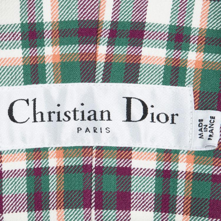 Pre Owned Dior Multicolor Cotton Plaid Dress Vest S