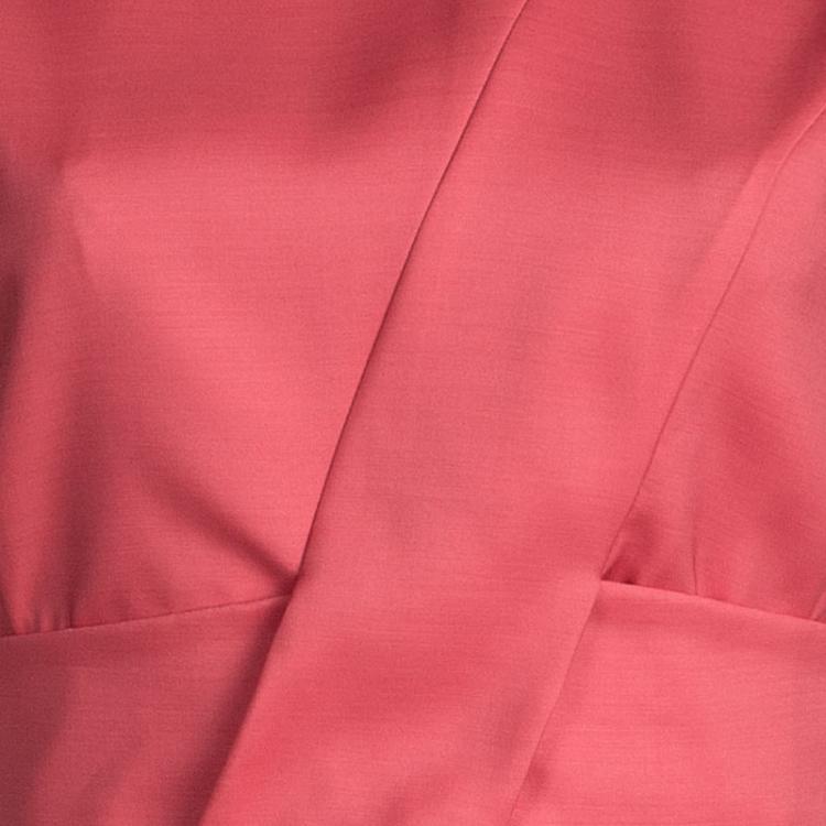 Pre Owned Dior Pink Panel Detail Belted Cap Sleeve Dress M