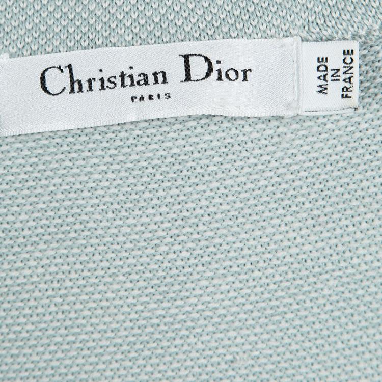 Pre Owned Dior Powder Blue Wool Pleated Front Sleeveless Sweater M