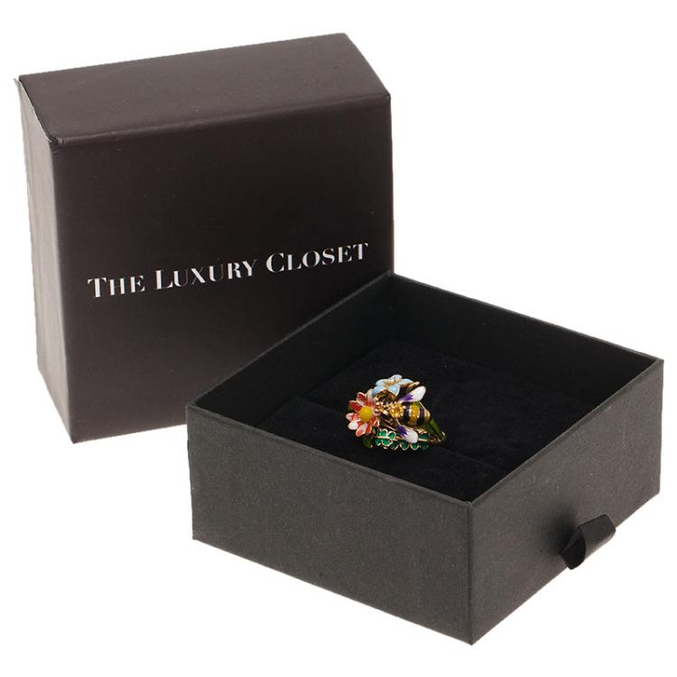 Pre Owned Dior Milly La Foret Diorette Yellow Gold Small Ring Size 49