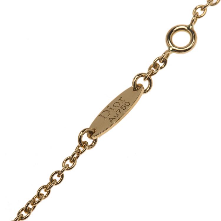 Pre Owned Dior Rose des Vents Diamond Turquoise Yellow Gold Bracelet