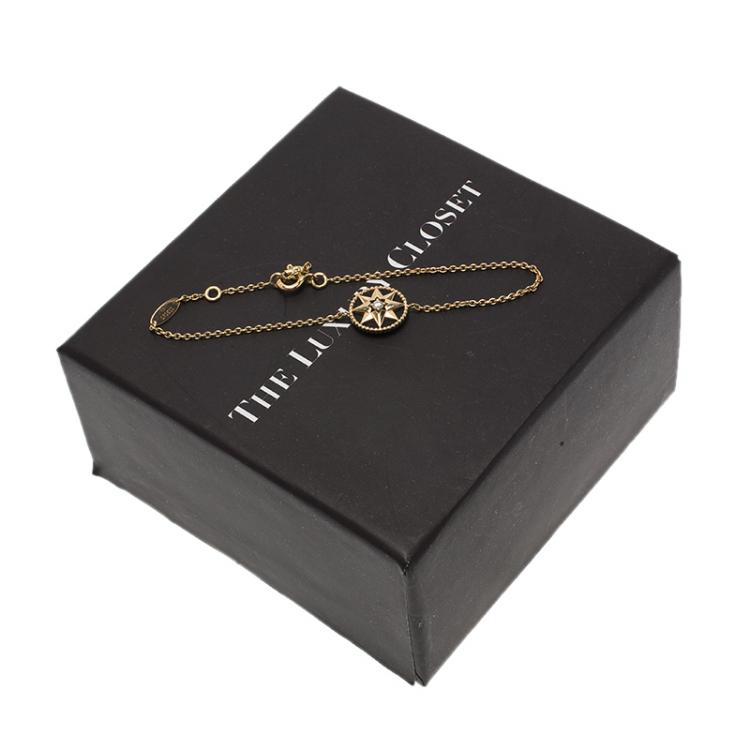 Pre Owned Dior Rose des Vents Diamond Onyx Rose Gold Bracelet