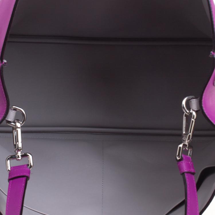 Pre Owned Dior Magenta Leather Large Diorissimo Shopper Tote
