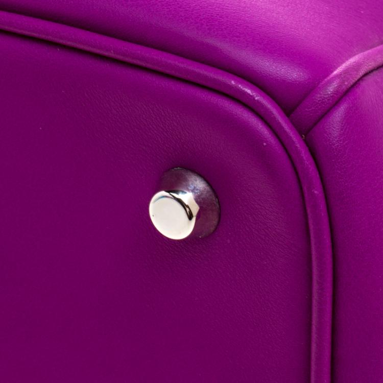 Pre Owned Dior Magenta Leather Large Diorissimo Shopper Tote
