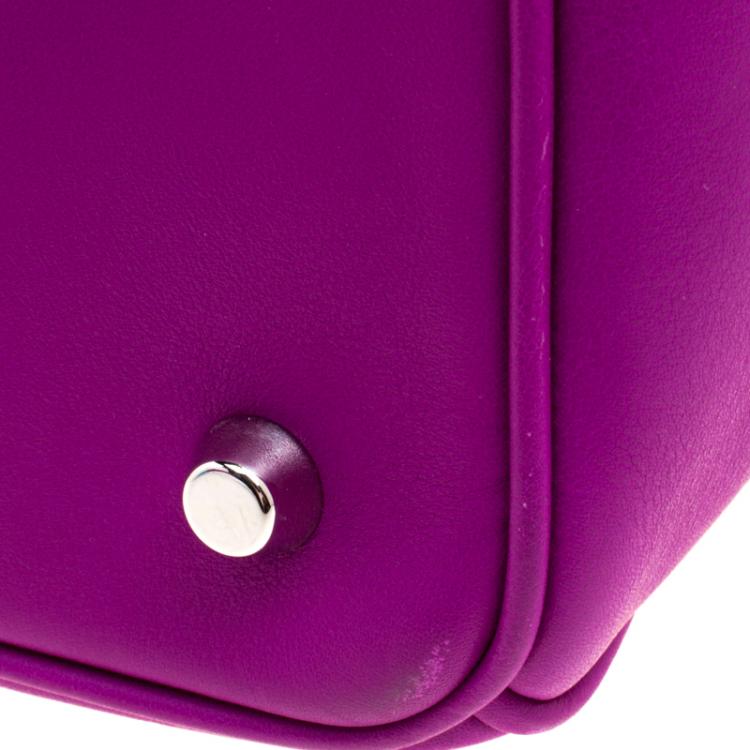 Pre Owned Dior Magenta Leather Large Diorissimo Shopper Tote
