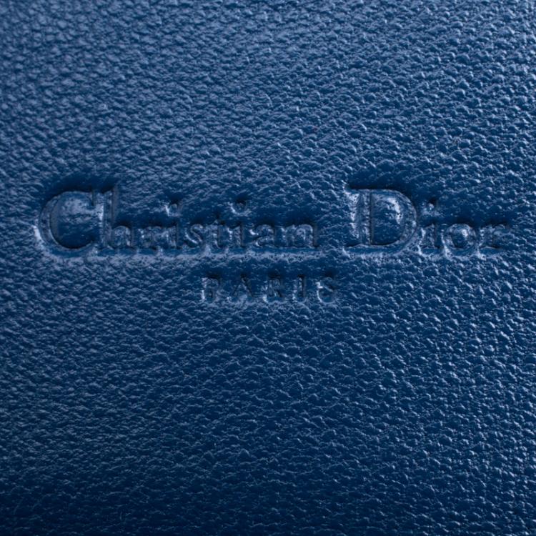 Pre Owned Dior Blue Cannage Leather Wallet on Chain