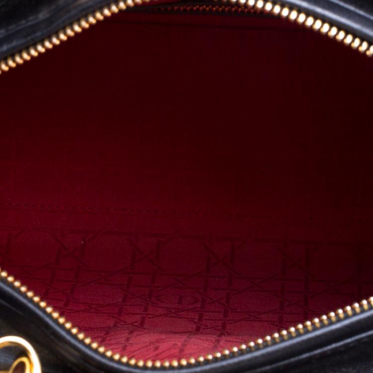 Pre Owned Dior Black Leather Large Lady Dior Tote