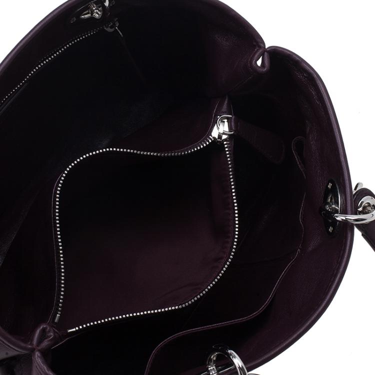 Pre Owned Dior Purple Leather Woven Avenue Top Handle Bag