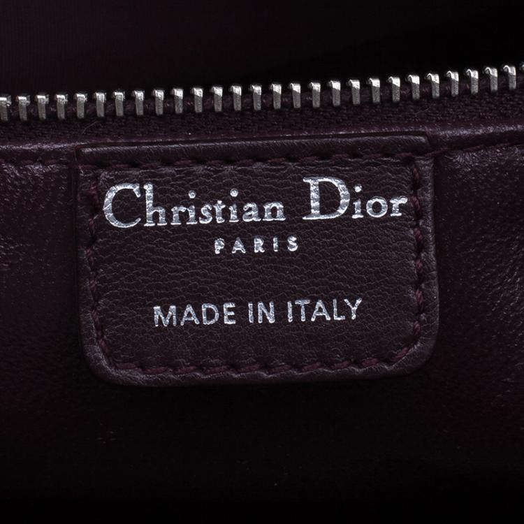 Pre Owned Dior Purple Leather Woven Avenue Top Handle Bag