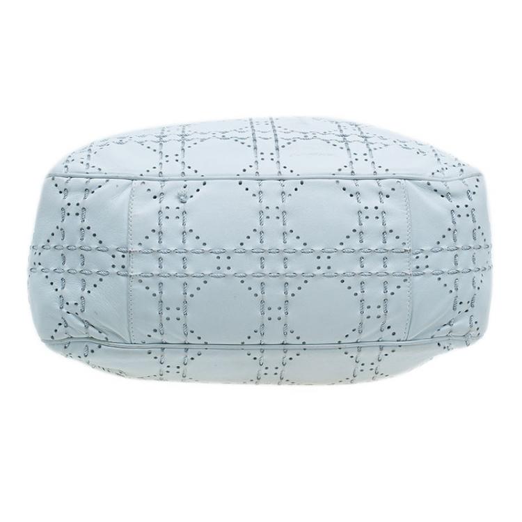 Pre Owned Dior White Cannage Leather Epaule Hobo