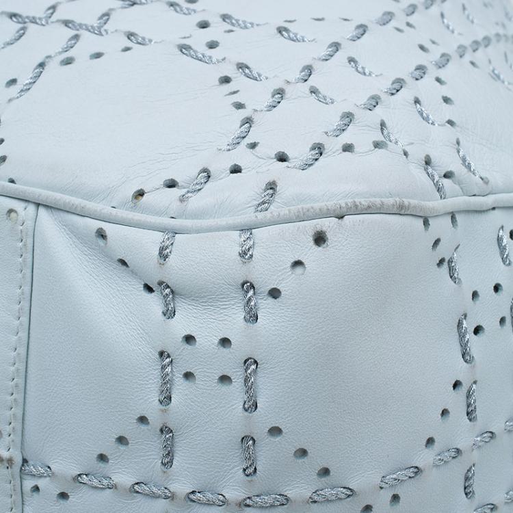 Pre Owned Dior White Cannage Leather Epaule Hobo