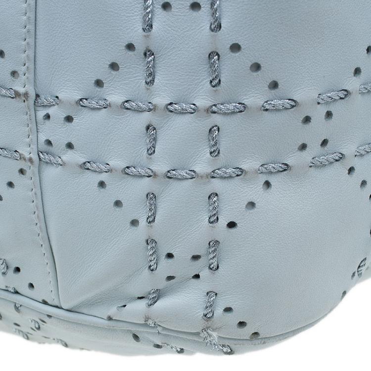 Pre Owned Dior White Cannage Leather Epaule Hobo