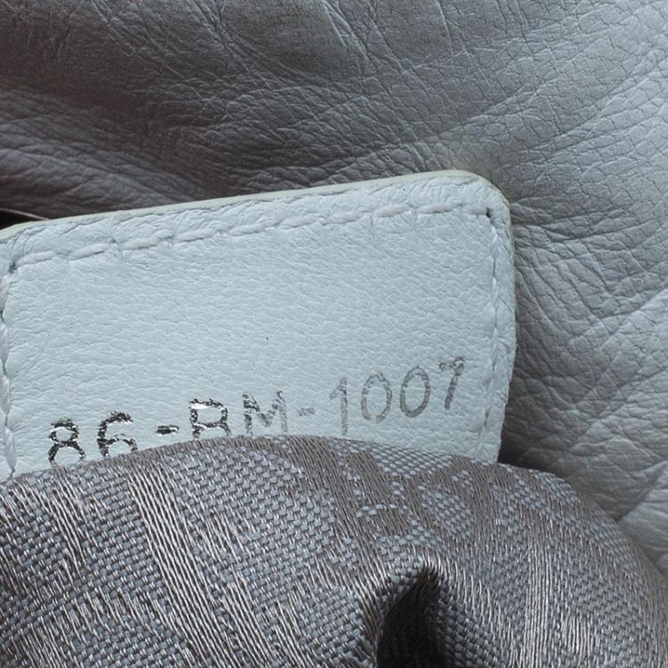 Pre Owned Dior White Cannage Leather Epaule Hobo