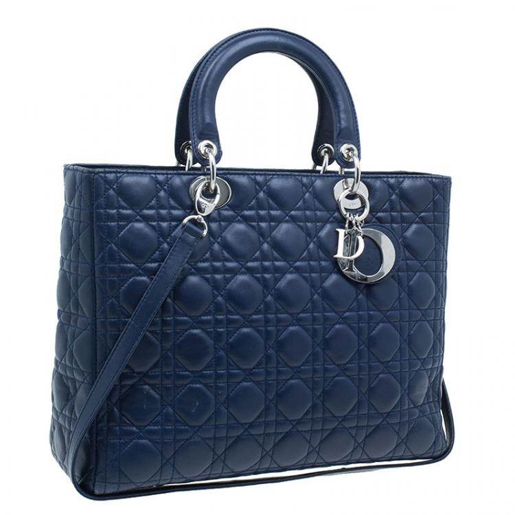 lady dior blue lambskin