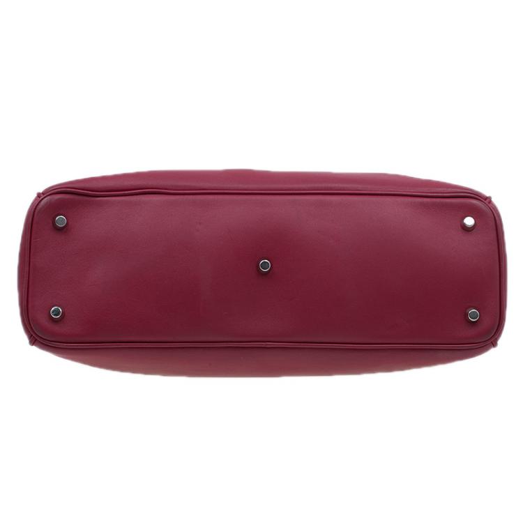 Pre Owned Dior Red Leather Large Diorissimo Shopper Tote