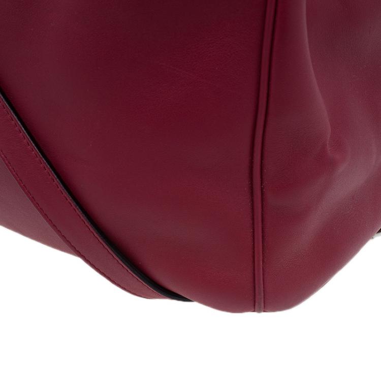 Pre Owned Dior Red Leather Large Diorissimo Shopper Tote