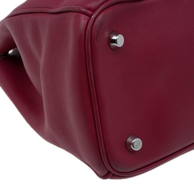 Pre Owned Dior Red Leather Large Diorissimo Shopper Tote