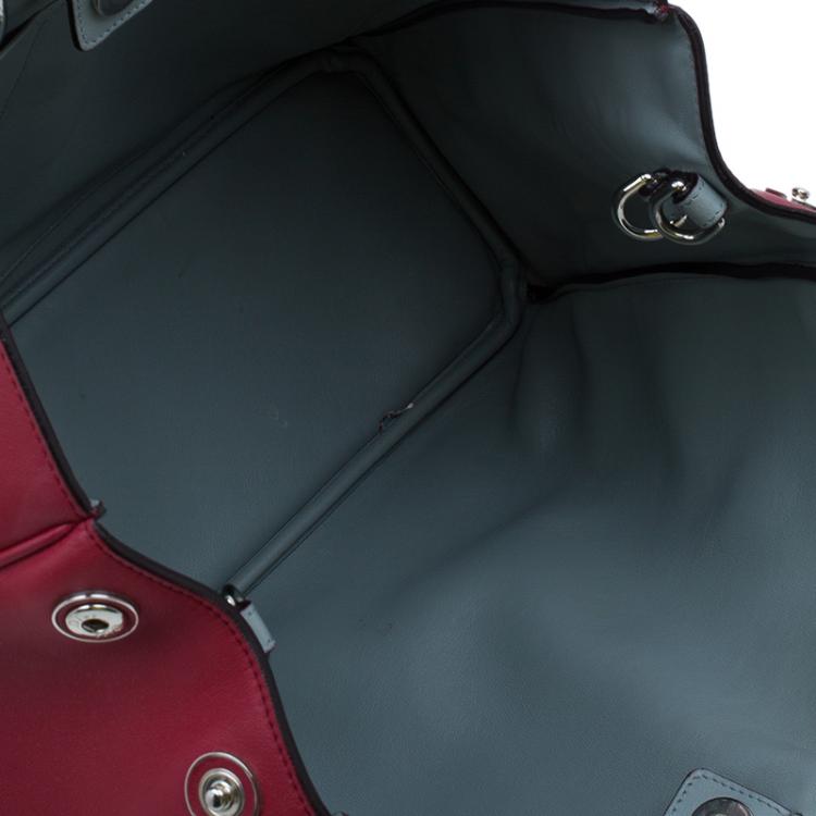 Pre Owned Dior Red Leather Large Diorissimo Shopper Tote